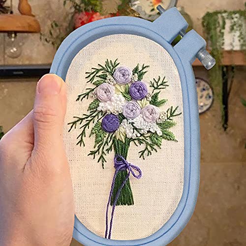 3 Pieces 3 Sizes Square Embroidery Hoops Plastic ABS Cross Stitch Hoops for DIY Embroidery Craft,with 16pcs Gold Eye Sewing Needles - style: 3 Sizes Rectangle Square
