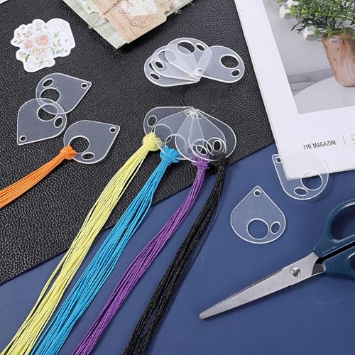 40PCS Acrylic Embroidery Floss Drop, Teardrop Acrylic Bobbins, Floss Drops Cross Stitch, Clear Embroidery Thread Organizers, Cross Stitch Tread Bobbins for DIY Craft Sewing Thread Storage