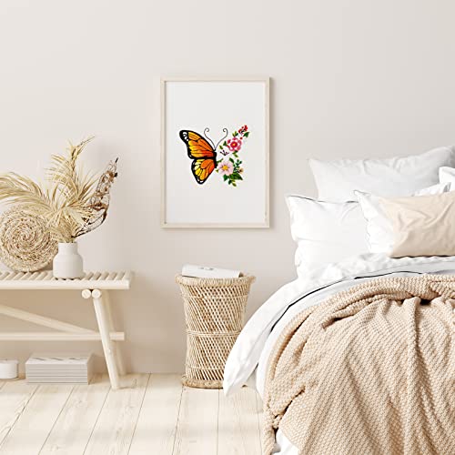 Louise Maelys Floral Butterfly Embroidery Kit for Beginners Nature Craft - color: Color 2