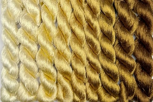 100% Mulberry Silk Embroidery Thread 9 Colors 22m Each (62) - color: 62