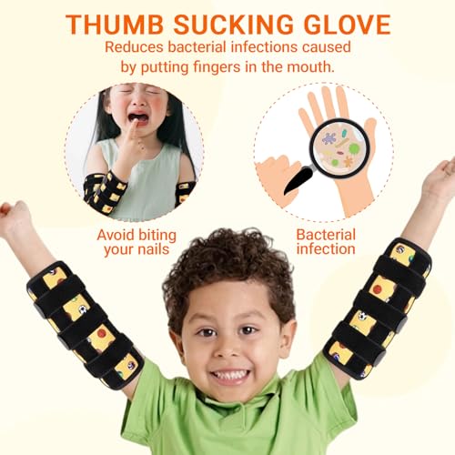 2PCS Thumb Sucking Guard, Thumb Guard for Thumb Sucking(Yellow Ball) - color: Yellow Balls