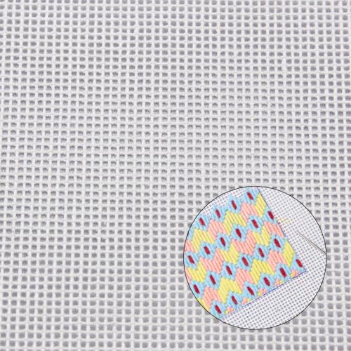 2Pack White Needlepoint Canvas, 20 X 20 Inch Polyester Cotton Mesh Canvas Sheets, 14 Mesh Blank Embroidery Sheets for Knit and Crochet Projects
