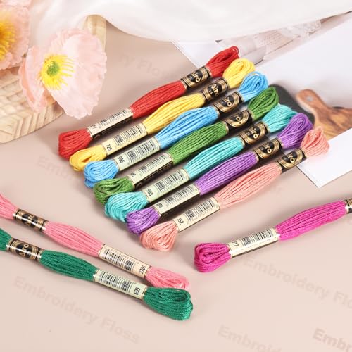 PATIKIL 14 Skeins Embroidery Floss Polyester Multicolored Blue - color: Multicolored Blue