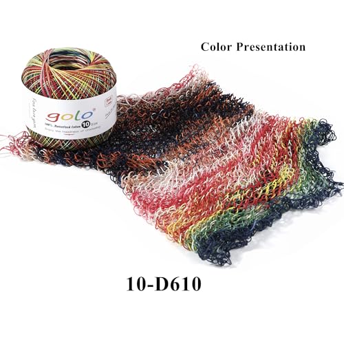 golo Crochet Thread Size10 Space-Dyed Yarn for Hand Knitting D611 - color: D611
