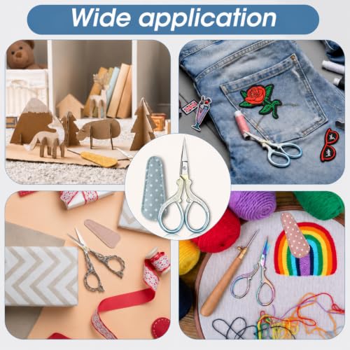 Honoson 6 Pcs Small Embroidery Scissors, 3.6", Mixed, Vibrant Colors - color: Vibrant Colors