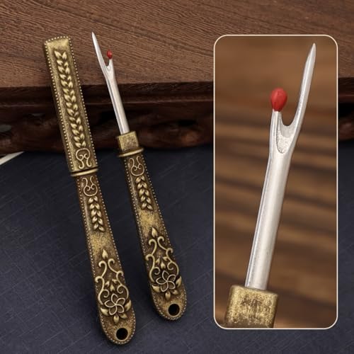 Retro Thread Cutter and Seam Ripper Tool, Sewing and Embroidery Accessory, Manual Tools, Clothing Thread Pickers