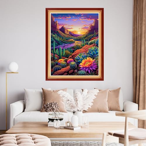 Funchey Stamped Cross Stitch Kits, DIY Cross Stitch Pattern for Adults Beginners Needlepoint Kits Embroidery Kit Arts and Crafts 11CT-Sunrise Scenery 16x20 inchs - color: HandicraftColor22