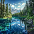 Moohue 14ct Counted Cross Stitch Kits for Adults Mountains Trees Lake Printed Stamped Cross Stitch Patterns Kits Cross Stitch Supplies (Mountains Trees Lake) - color: Mountains Trees Lake