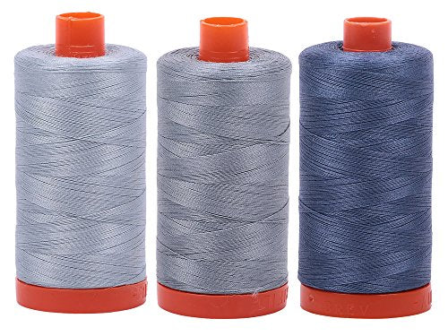 Bundle of Aurifil 50wt Egyptian Cotton Thread, Large 1422 yard Spools, with and without Aurifil Empty Thread Case 12 Spool Capacity (3 Spool Bundles, Nos. 1248 2610 2612) - color: 1248 2610 2612