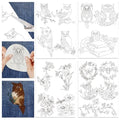 4 Sheets Water Soluble Hand Sewing Stabilizers 11.69x8.27 Inches Owl and Flower Stick and Stitch Embroidery Paper Adhesive Embroidery Transfer Paper for Shirts Coats Bags - style: Owl and Insect