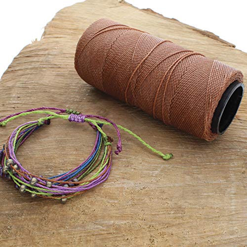 The Beadsmith Knot It Waxed Polyester Cord – Cinnamon Color – 0.7mm Diameter – Light Wax, 144 Meters (472 Feet) Per Spool – Make Jewelry, Macrame, Friendship Bracelets and DIY Crafts - color: Cinnamon