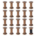 BENECREAT 16Pcs Antique Empty Thread Spools, 1.87"/ 50mm Wooden Empty Spools Wooden Ribbon Spools Bobbins for Wire Weaving Arts DIY Wood Projects - color: Wooden