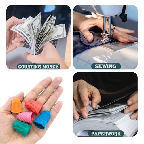 Medsuo 5pcs Rubber Thimbles for Finger Tips Protector, Paper Sorting