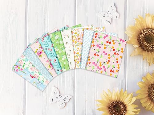 Craftido -25 Options- 100% Cotton Quilting Fabric Bundles 10pcs Fat Quarters 18”x21”-Medium Weight 5.2 oz- Soft Cotton for Quilting, Sewing Project, Patchwork, DIY Crafts - Sweet - color: Sweet