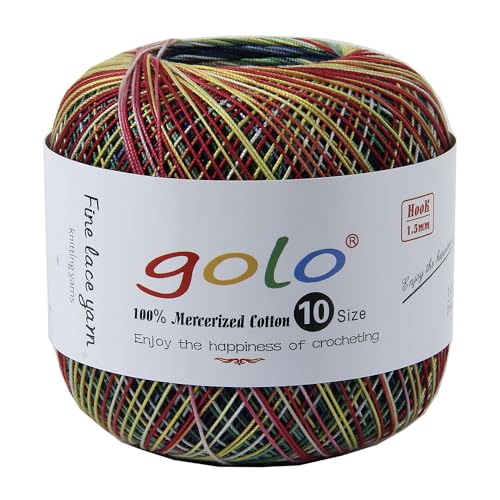 golo Crochet Thread Size10 Space-Dyed Yarn for Hand Knitting D610 - color: D610