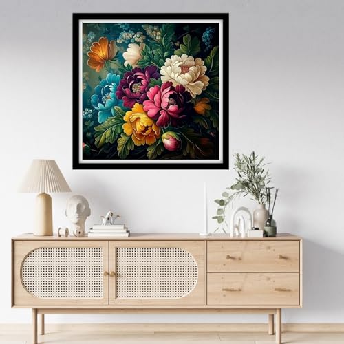 Fanxvivy Counted Cross Stitch Kits for Adults 11CT Unprinted Cross-Stitch Patterns Embroidery Kits Easy Cross Stitching Needlepoint Kits-Magical Flowers 18x18 inch - color: DIYcraft17