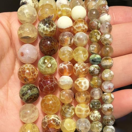 35pcs Round Loose Brown Fire Agate Beads for Bracelet Beads，10mm Gemstone Bead Round Loose Stone Beads for Jewelry Making DIY Bracelet Necklace Earrings - color: brown fire agate, size: 10mm