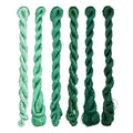 Natural Silk Thread – 6 Green Colors, 110m Each, Handmade Silk Embroidery Floss for Hand Embroidery, Cross-Stitch, Needlework Projects - color: 05