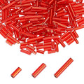 MECCANIXITY 2000pcs Glass Bugle Beads 4/6/9mm Long Tube Cylinder Beads - color: Bright Red