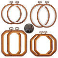 Pinkunn 8 Pcs Embroidery Hoops with 30 Needles, Plastic Frames 4 Shapes