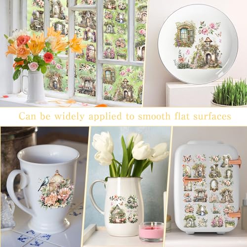 16 Pcs Garden Flower Rub-On Transfers for Furniture & Crafts - style: Flower Garden