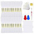 Embroidery Floss Kit-24 Skeins Premium Cross Stitch Thread for Knitting, Embroidery Stitching and Cross Stitch Project - color: White