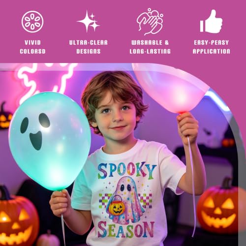 30 Pcs Bows Ghost Halloween DTF Transfers Ready to Press - style: Halloween Ghost
