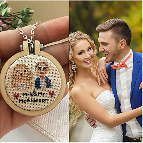 ZOCONE 18 Pack Mini Embroidery Hoops - Small Round & Oval Wood Hoops for DIY Embroidery Jewelry - style: 18 Pack Round+Oval Hoops