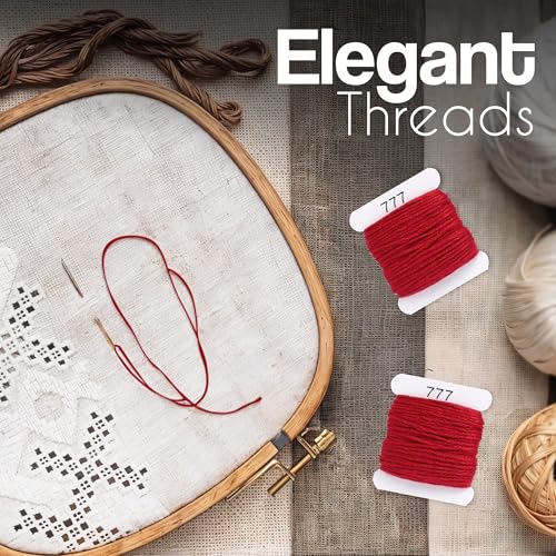 Embroidery Floss Kit and Refills - Cotton Threads - DMC Color Coding for Cross Stitch, String Crafts, Friendship Bracelets - color: 777 Sangria