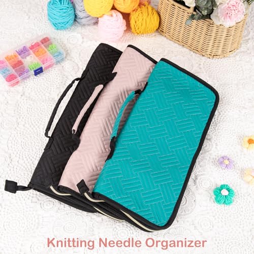 MYBAGZING Crochet Hook Case Organizer, Knitting Needle Case up to 14 Inches - color: Pink, size: 14 Inches