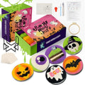 yuegool 6PCS Halloween Punch Needle Coasters Kit – Easy DIY Embroidery Kit for Beginners, Adults & Kids | Includes Patterns, Tools, Yarns, Hoop, Instructions, Coaster Holder - color: Enchanted Oddities, size: 4-inch diameter