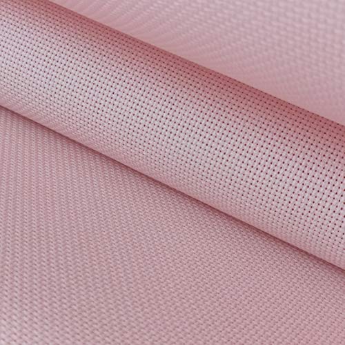 59" x 1 Yard 14ct Counted Cotton Aida Cloth Cross Stitch Fabric (Pink) - color: Pink