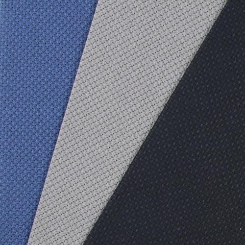 KCS 3 pc of 12" x 18"(30cmx45cm) 14CT Counted Cotton Aida Cloth Cross Stitch Fabric (Navy Blue+Dark Grey+Black) - color: Navy Blue+dark Grey+black