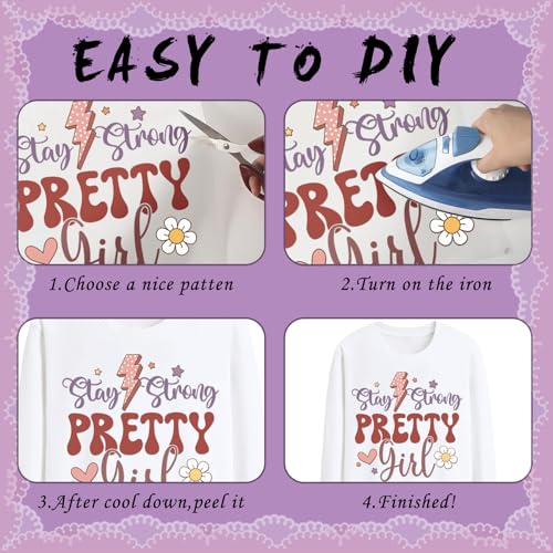 Dazoratix Domestic Violence Iron on Transfers - 24 Sheets Purple Ribbon DTF Ready to Press Heat Patches Bulk Abuse Awareness Vinyl Designs Stickers Decals for T Shirts Clothes Bag DIY Crafts Appliques - style: Domestic Violence Awareness