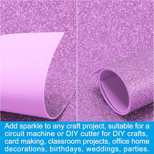 PATIKIL 2mm(1/10") Thick Non Adhesive Glitter Foam Sheet 16x24inch(40x60cm) Dark Purple, EVA Shiny Foam Board for Craft, 6 Pcs - color: Dark Purple