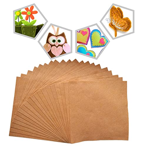 Jtnohx Soft Brown Felt Sheets Flexible Felt Fabric for Crafts 12" 20Pcs - color: Brown
