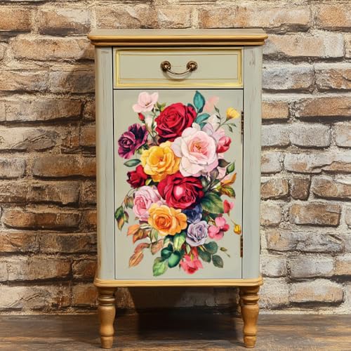 Peacoblue Victorian Flower Rub On Transfers for Furniture Craft 6"x12" - style: Victorian Style Flower