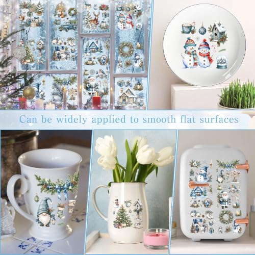 Winter Rub on Transfers for Crafts, Rustic Transfer Furniture Decals - style: Rustic Winter