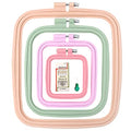 ZOCONE 4 Pcs 4 Size Square Embroidery Hoops, ABS Plastic Embroidery Hoops Cross Stitch Hoops Embroidery Frames for Sewing, Needlework, Embroidery Projects (Size-3", 4.3", 6.5", 8.7") - style: 4Pcs Size-3", 4.3", 6.5",8.7"