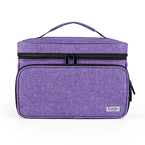 Luxja Sewing Storage Organizer with 2 Detachable Clear Pockets, Purple - color: Purple