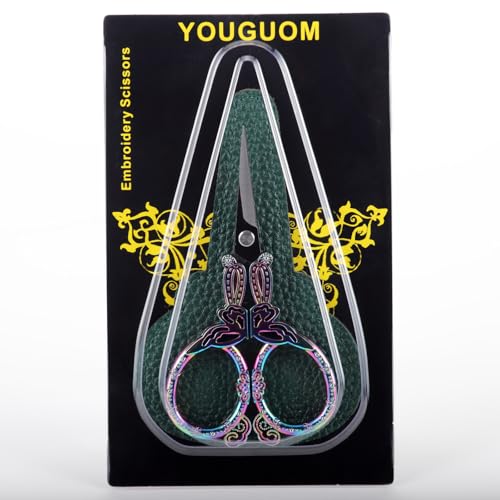 YOUGUOM Crochet Scissors with Cover, Little Sewing Shears - color: Rainbow