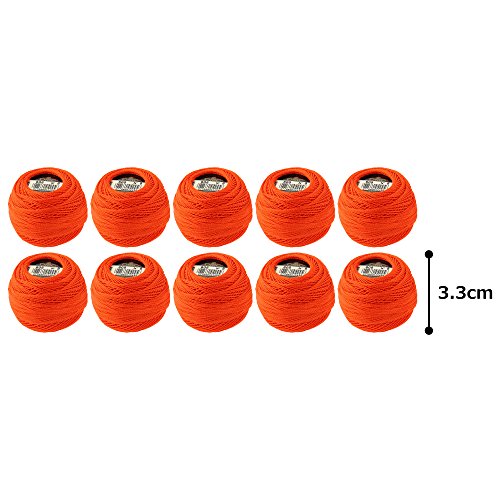 DMC Pearl Cotton Balls, Size 8, Bright Orange - color: Bright Orange, style: 8 Thread Count