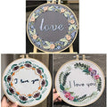 Abillyn 3 Pack Embroidery Starter Kit Love Garland Stamped with Printed Pattern Cross Stitch Embroidery Kits (Garland 3 Pack) - color: Garland 3 Pack
