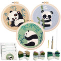 Myfelicity Punch Needle Panda Embroidery Kits, Set of 3, Including Tools Such as Patterned Punching Cloth and Needles - color: Panda