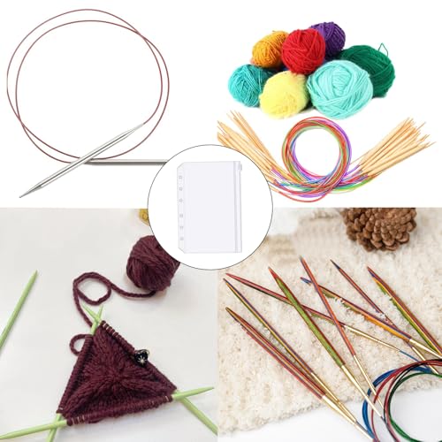 25PCS A6 Size Circular Knitting Needle Case Waterproof Binder Zipper Folders 2 Three-Ring Binders for Round Knitting Needles Bag Waterproof Loose Leaf Bag Knitting Needles Storage