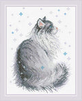 RIOLIS 1912 Snowy Meow Counted Cross Stitch Kit 9.5 x 11.75 in