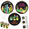 Louise Maelys 3 Pack Funny Cactus Embroidery Kit for Beginners DIY Craft - color: funny cactus