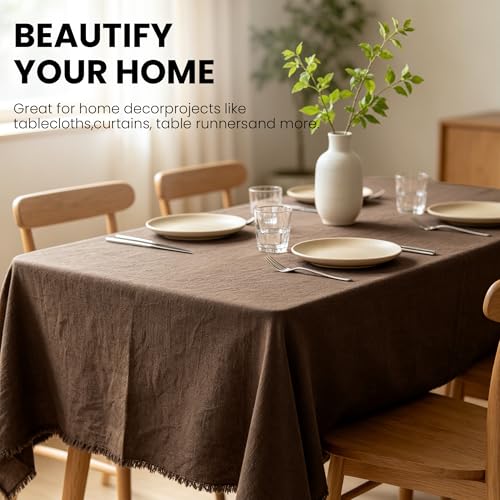 Wildarms 100% Cotton Canvas Fabric by The Yard - 59" Wide 12oz Medium-Heavy Duck Canvas for Sewing DIY, Tote Bags, Upholstery & Embroidery (Brown, 5 Yard pre Cut) - color: Brown, size: 5 yard pre cut