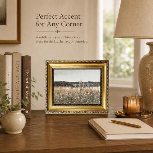 Gold Framed Vintage Wildflower Field Meadow Canvas Wall Art,9x11in - color: Wildflower Gold Framed, size: 11"L x 9"W