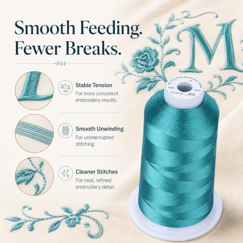 Simthread 5000M 40WT Polyester Embroidery Thread, Caribbean Blue S054 - color: CaribbeanBlueS054